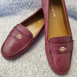 Coach ODETTE Almond Toe  Loafers 10B Wine/Burgundy AMAZING!!
